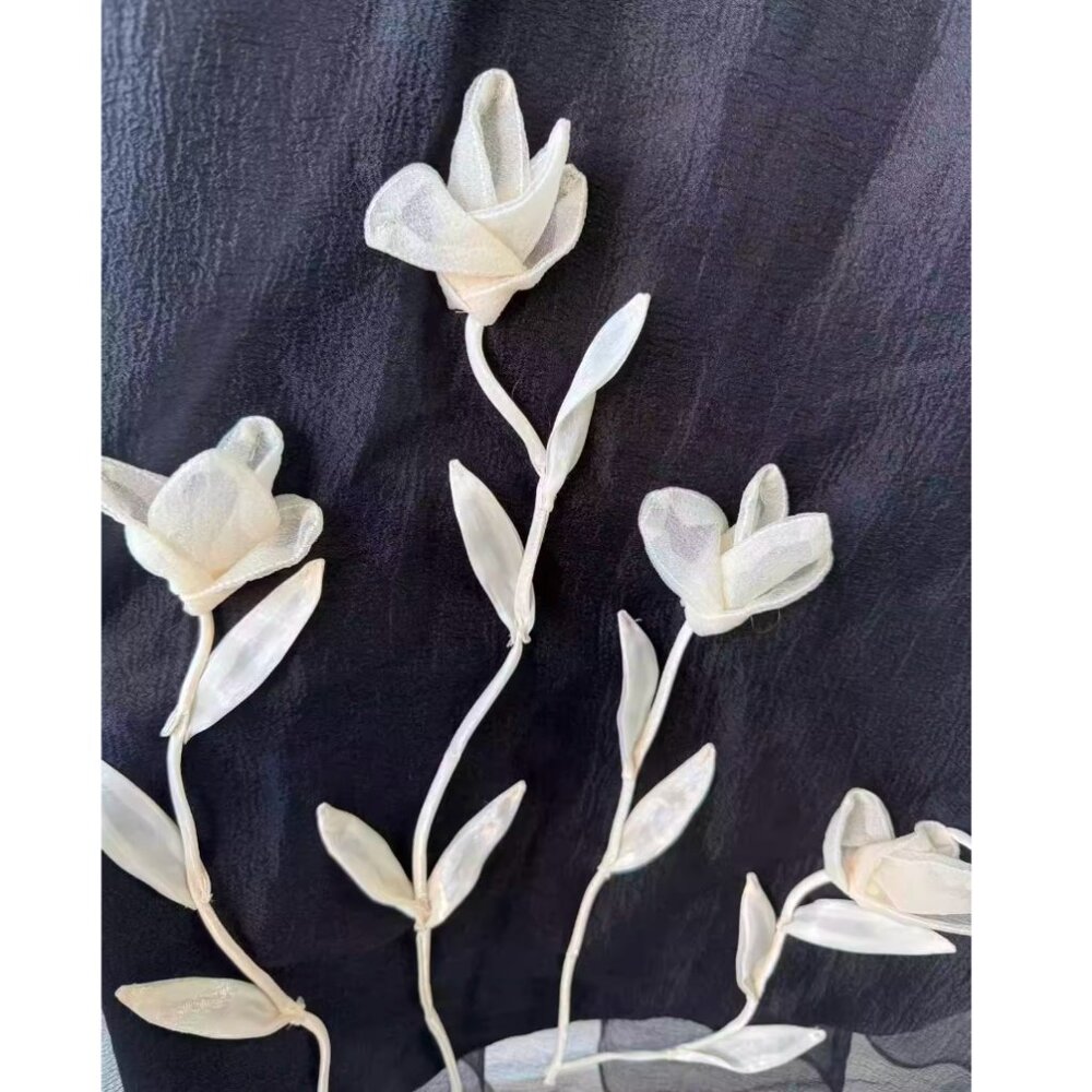 NEW STAUD Albee Maxi Dress Gown XSmall Black White Floral Cocktail *Cover Only* - Picture 7 of 8